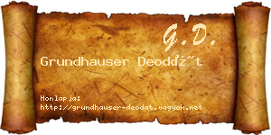 Grundhauser Deodát névjegykártya